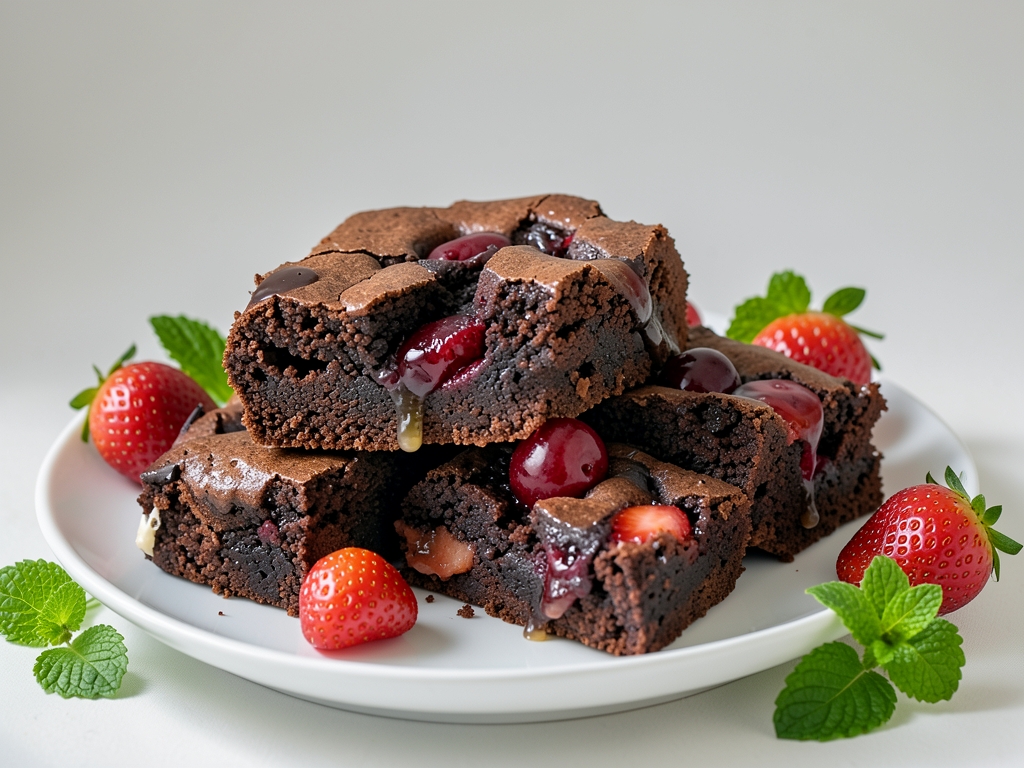 Vişneli Çilekli Brownie