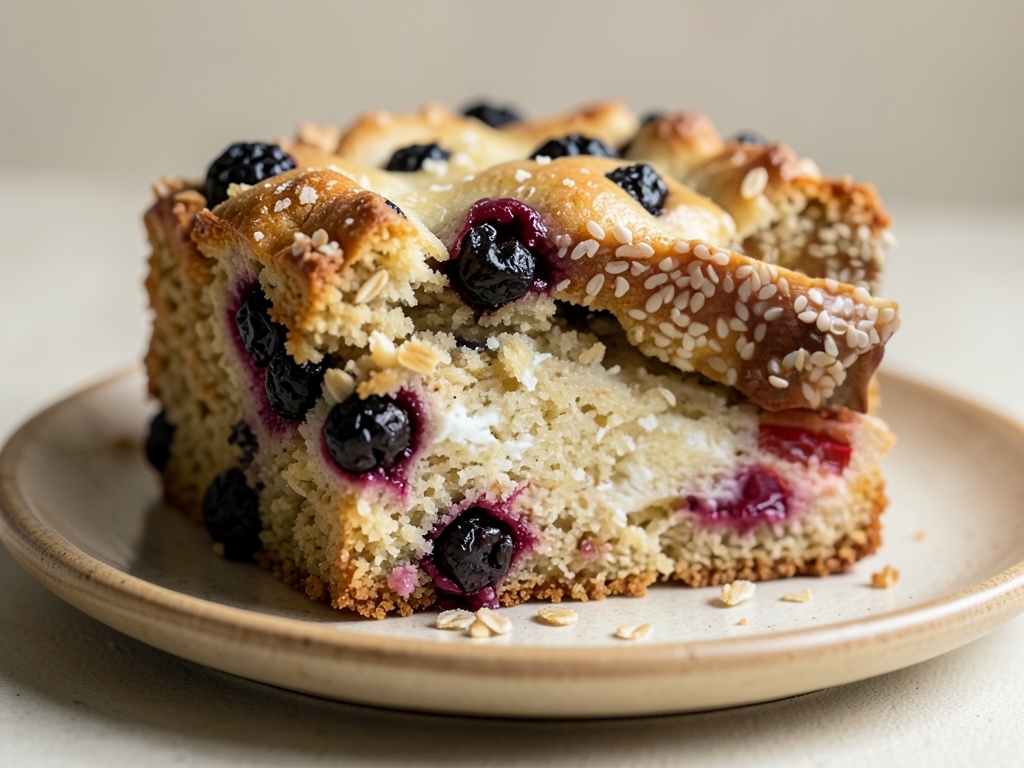 Glutensiz Böğürtlenli Yulaf Kek