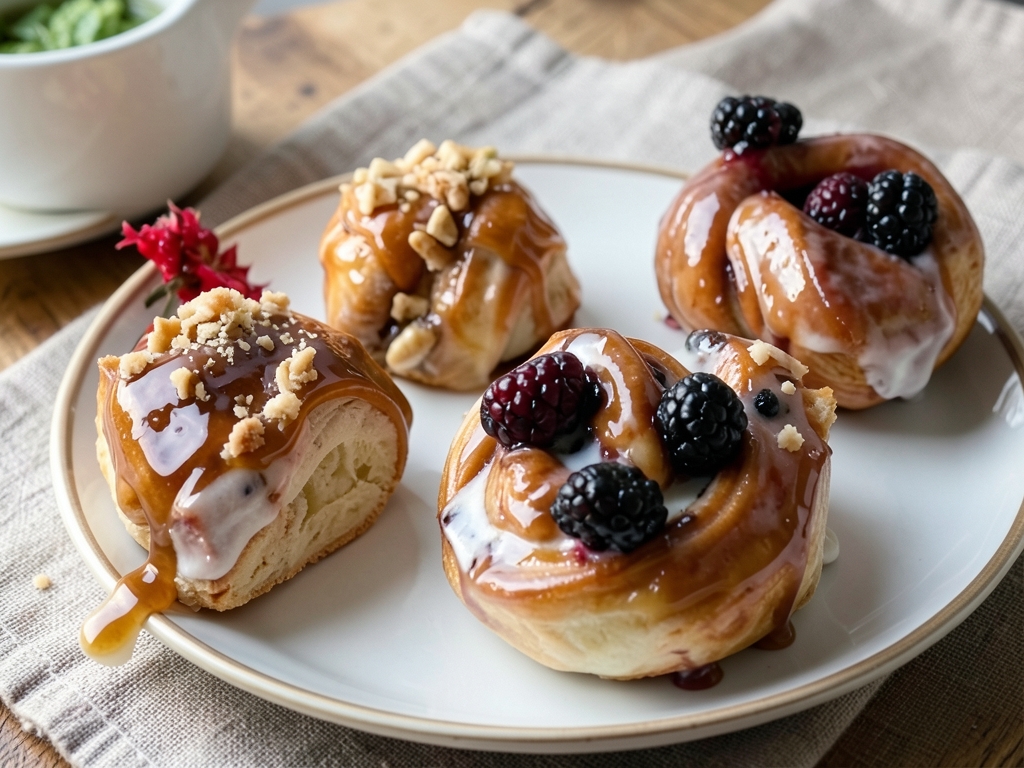 Teremyağlı Tarçınlı Ve Böğürtlenli Sarmal Çörek