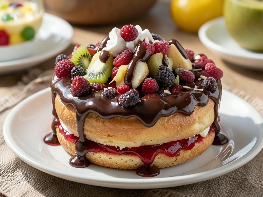 Meyvalı Windbeutel Profiterollu Yaş Pasta