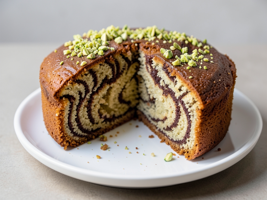 Antep Fıstıklı Kakaolu Zebra Kek