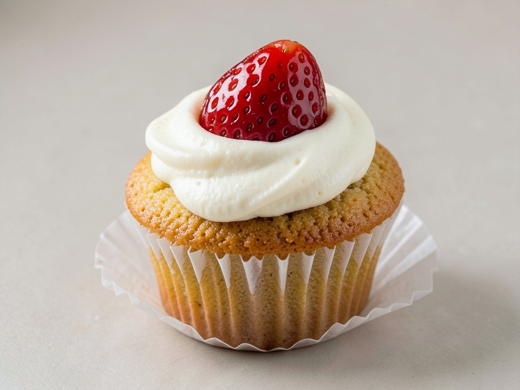 Rafine Şekersiz Çilekli Cupcake