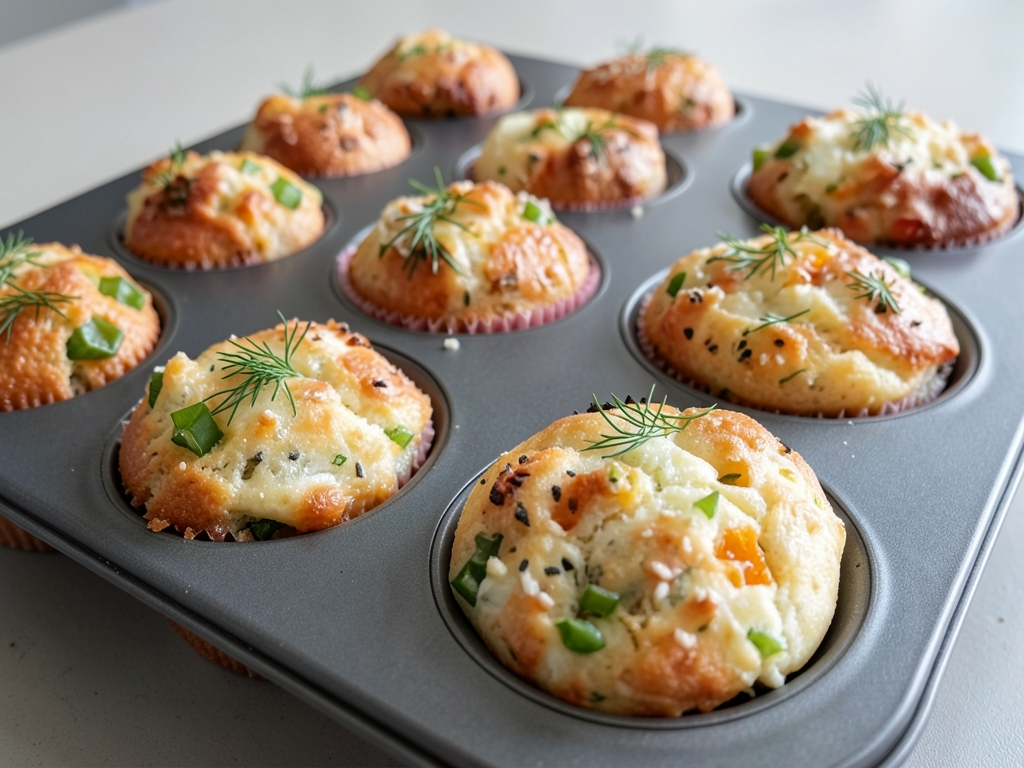 Peynirli Sebzeli Tuzlu Muffin
