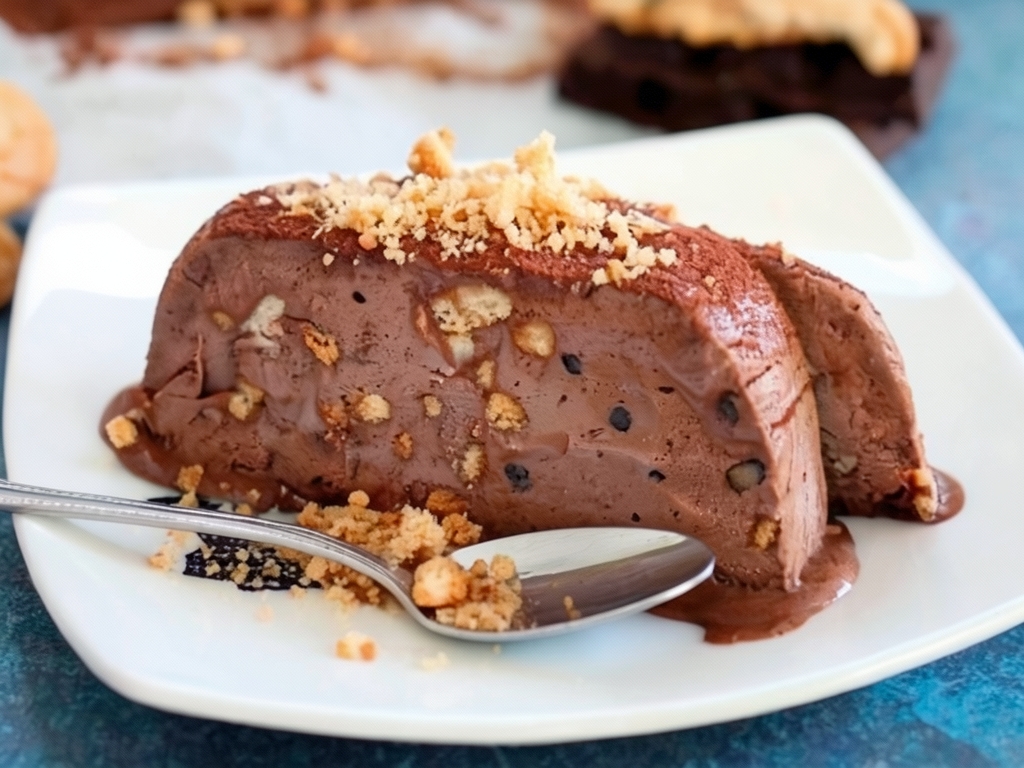 Acıbadem Kurabiyeli Ve Bitter Çikolatalı Semifreddo