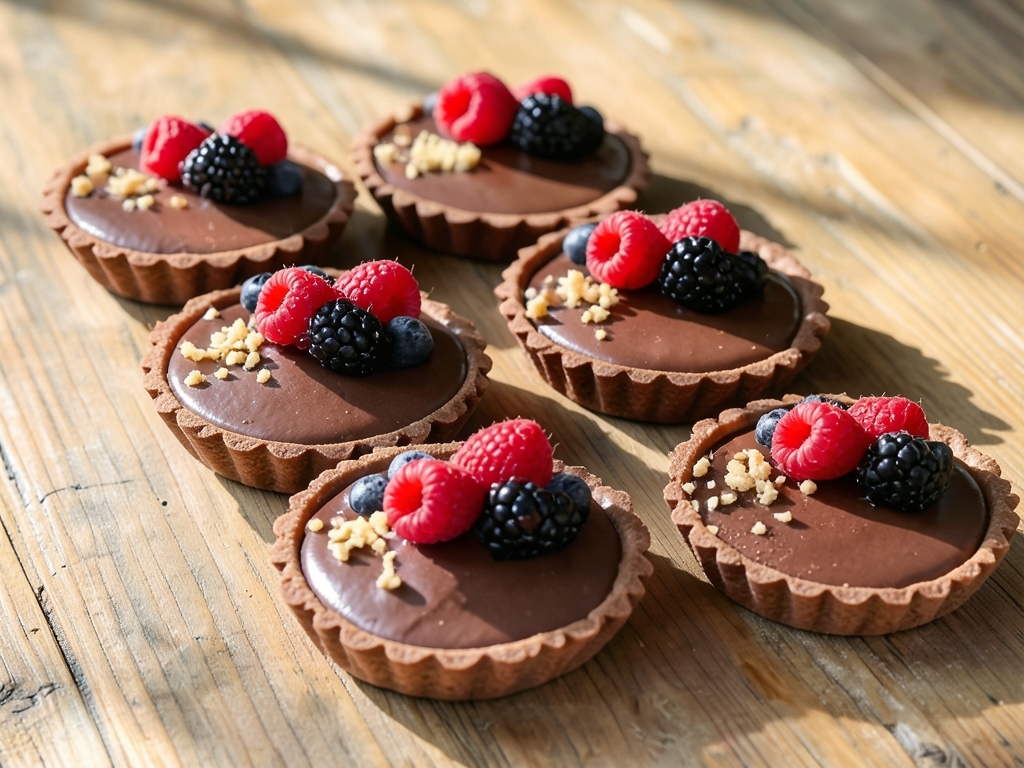 Çilekli Çikolatalı Mini Tart