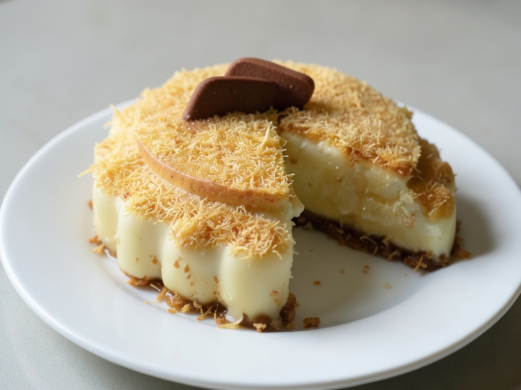 Limonlu Kadayıflı Muhallebi (Cheesecake Görünümlü)