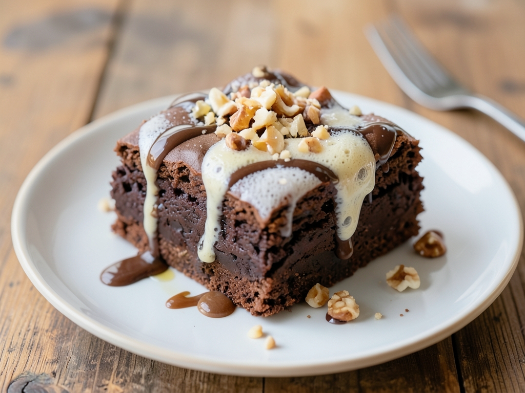Fındık Aromalı Çikolata Soslu Browni