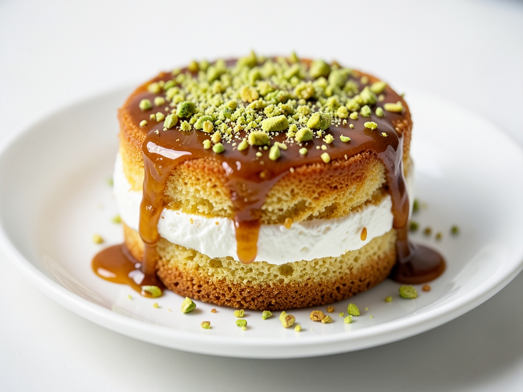Karamelli Yer Fıstıklı Kek (Pasta)